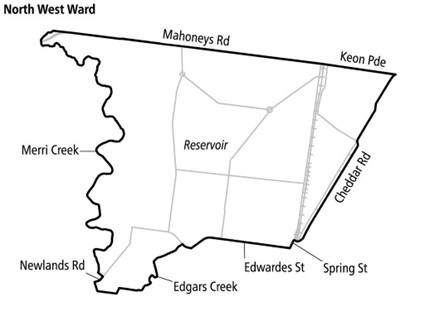 Map of North West Ward in Darebin City Council