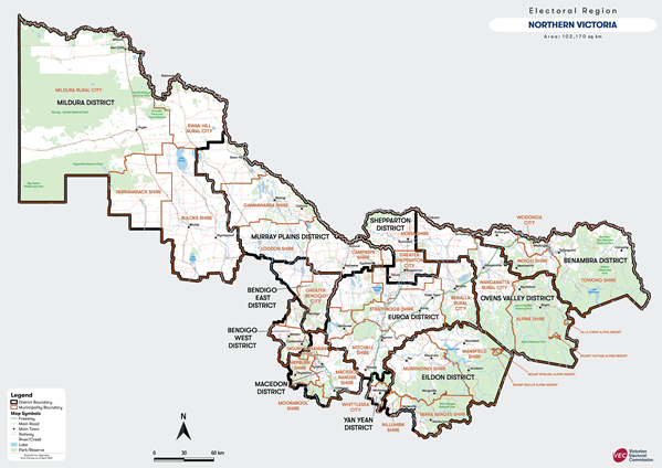 Map of Northern Victoria Region