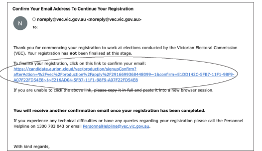 Check your email for a confirmation message.