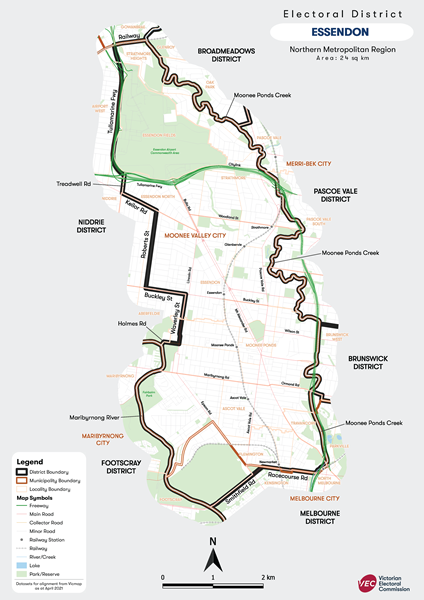 Map of Essendon District