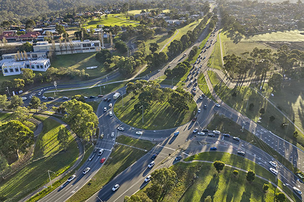 An aerial image of the Civic Drive intersection in Beale Ward.