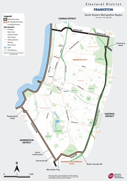 Map of Frankston District