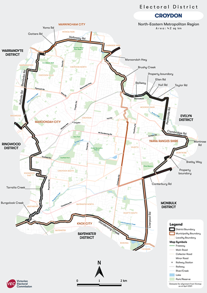 Map of Croydon District