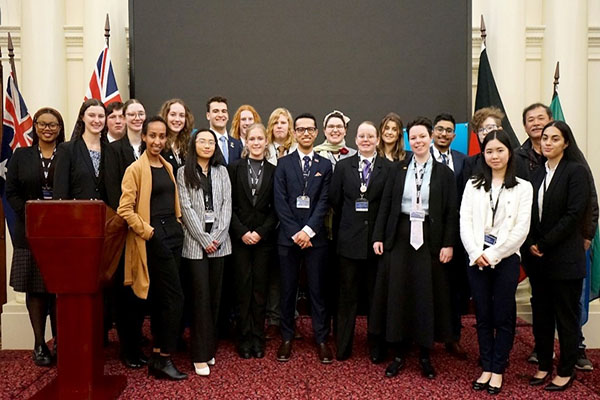 A group photo of all our sponsored teams, with VEC Democracy Ambassadors Winta and Vinh. 