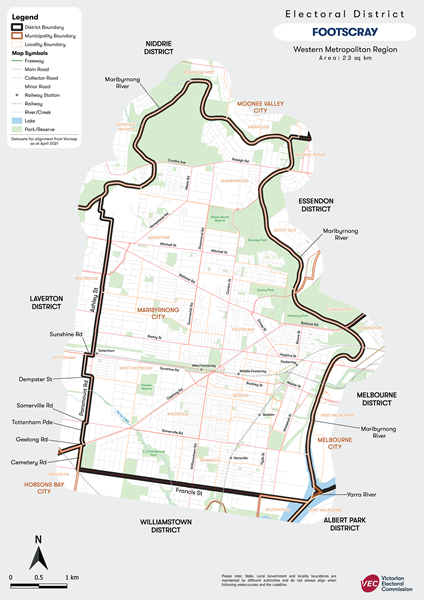 Map of Footscray District