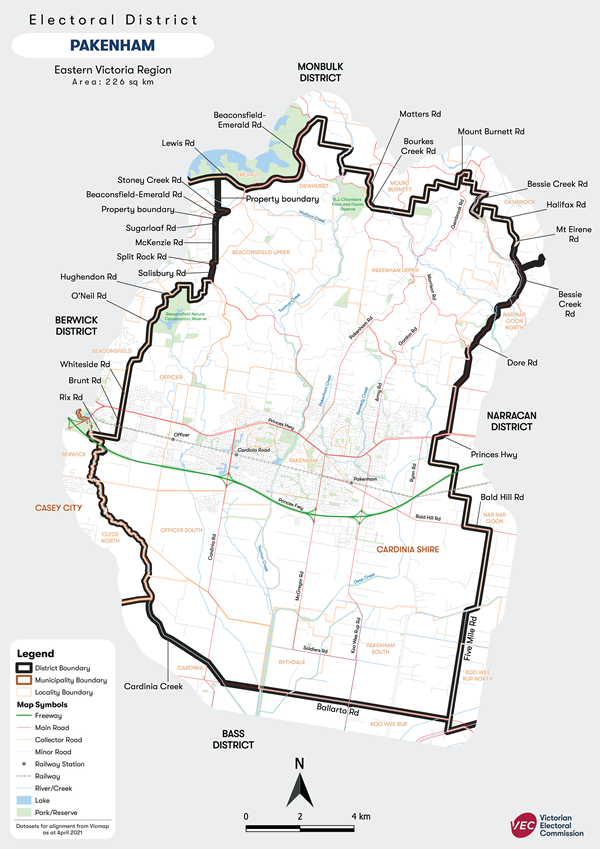 Map of Pakenham District